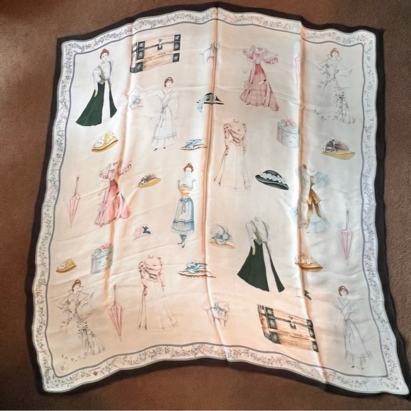 Echo Accessories - Vintage Paper Dolls ECHO Winterthur Museum (1890-1909) 36x36" Silk Scarf ❤️